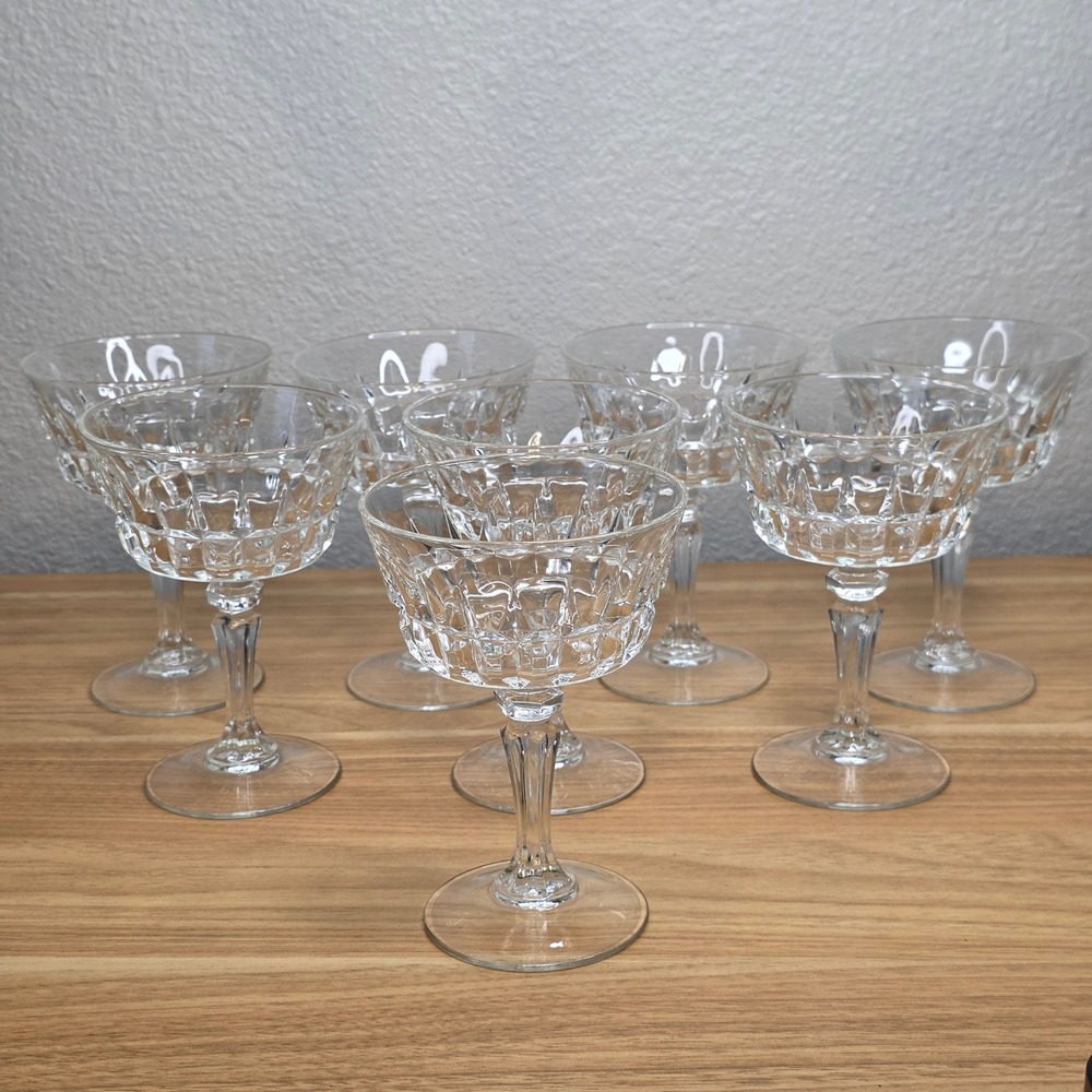 Cristal D'Arques Durand Chantelle Crystal 5.5" Tall Sherbet Champagne Set Of 8